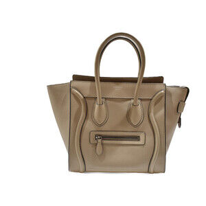 CELINE Luggage Shopper Beige Tan Leather Handbag